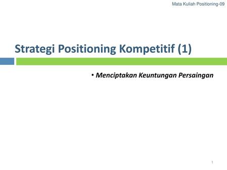Strategi Positioning Kompetitif (1)