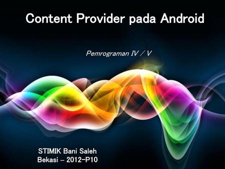 Content Provider pada Android