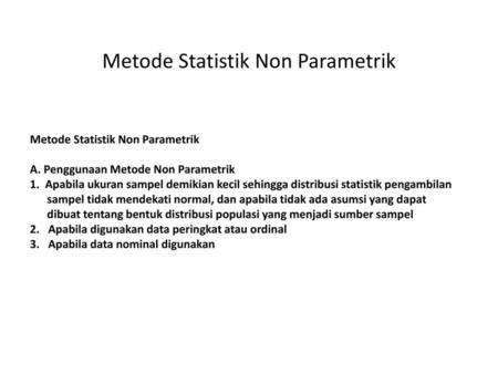 Metode Statistik Non Parametrik