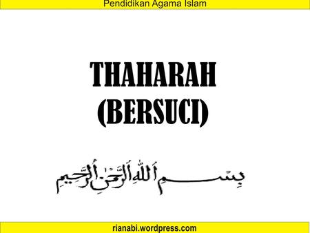 THAHARAH (BERSUCI).