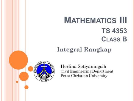 Mathematics III TS 4353 Class B