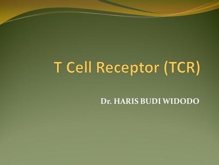 T Cell Receptor (TCR) Dr. HARIS BUDI WIDODO.