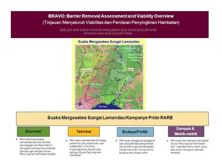 Sebuah alat untuk menilai kelayakan dan dampak potensial rencana-rencana proyek Rare BRAVO: Barrier Removal Assessment and Viability Overview (Tinjauan.