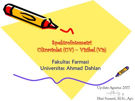 Spektrofotometri Ultraviolet (UV) – Visibel (Vis)