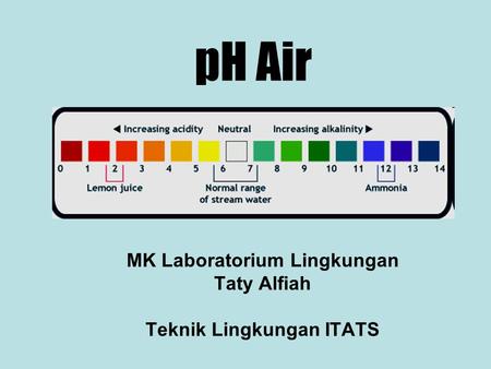 MK Laboratorium Lingkungan Taty Alfiah Teknik Lingkungan ITATS