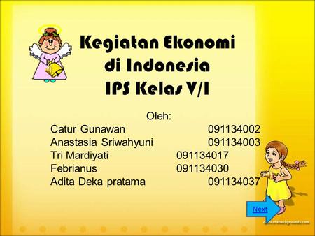 Kegiatan Ekonomi di Indonesia IPS Kelas V/I