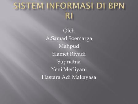 Sistem Informasi di BPN RI