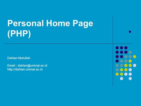 Personal Home Page (PHP)