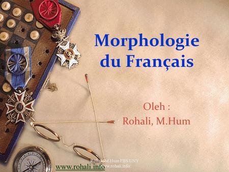 Morphologie du Français