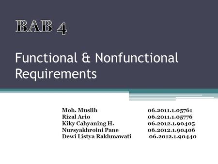 Functional & Nonfunctional Requirements