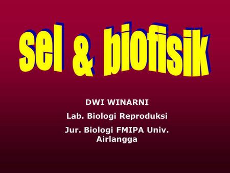 Lab. Biologi Reproduksi Jur. Biologi FMIPA Univ. Airlangga