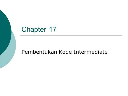Pembentukan Kode Intermediate