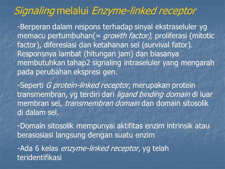 Signaling melalui Enzyme-linked receptor