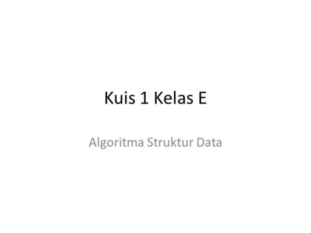 Algoritma Struktur Data