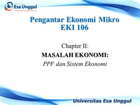 Pengantar Ekonomi Mikro EKI 106