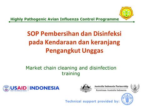 Market chain cleaning and disinfection training