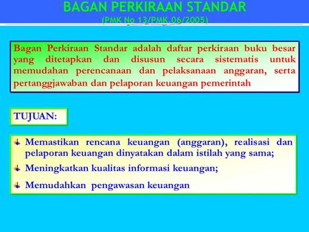 BAGAN PERKIRAAN STANDAR (PMK No 13/PMK.06/2005)