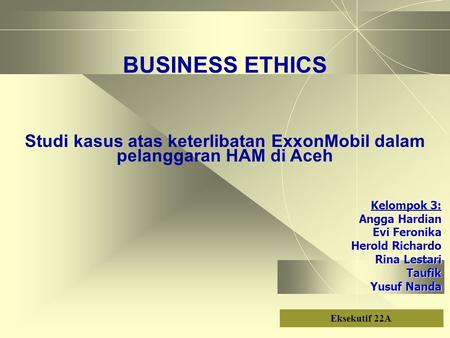 Studi kasus atas keterlibatan ExxonMobil dalam pelanggaran HAM di Aceh