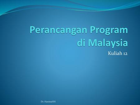 Perancangan Program di Malaysia