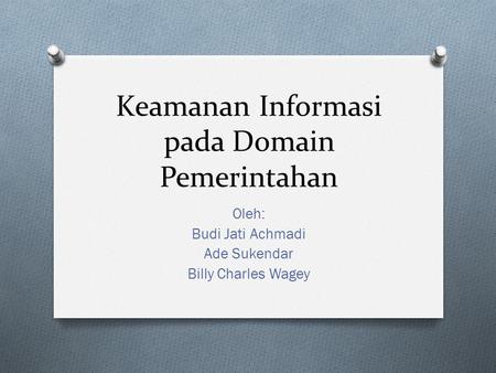 Keamanan Informasi pada Domain Pemerintahan