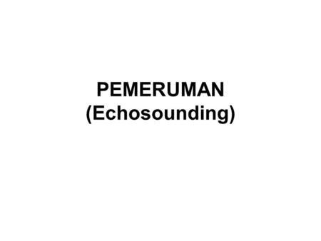 PEMERUMAN (Echosounding)