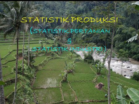STATISTIK PRODUKSI (STATISTIK PERTANIAN & STATISTIK INDUSTRI )