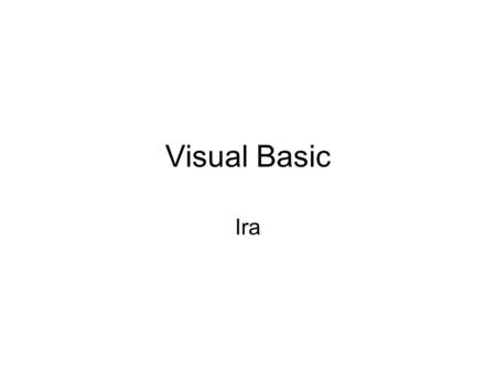 Visual Basic Ira.