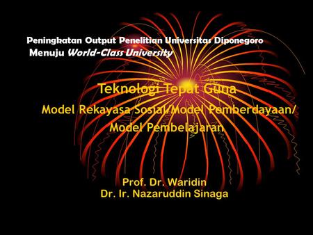Prof. Dr. Waridin Dr. Ir. Nazaruddin Sinaga