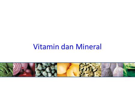 Vitamin dan Mineral.