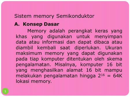 Sistem memory Semikonduktor