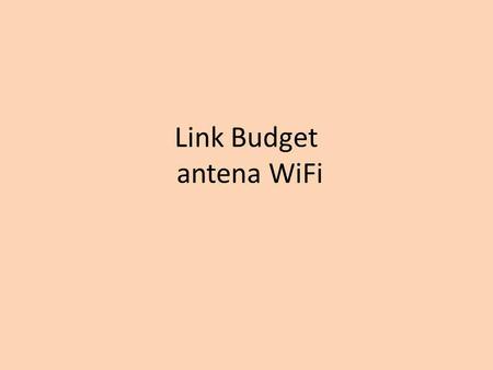 Link Budget antena WiFi