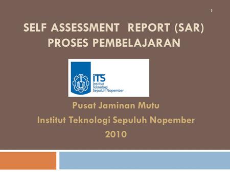 SELF ASSESSMENT REPORT (SAR) proses pembelajaran