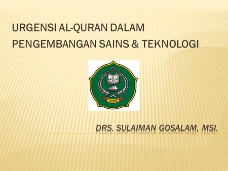 Drs. Sulaiman Gosalam, MSi.
