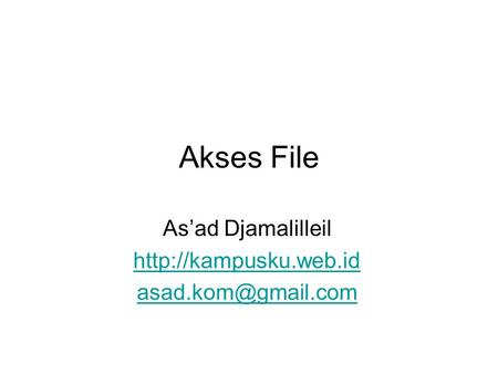 Akses File As’ad Djamalilleil