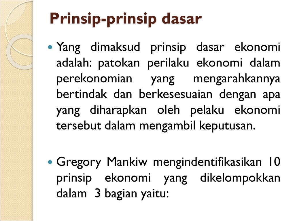 Prinsip-prinsip dasar