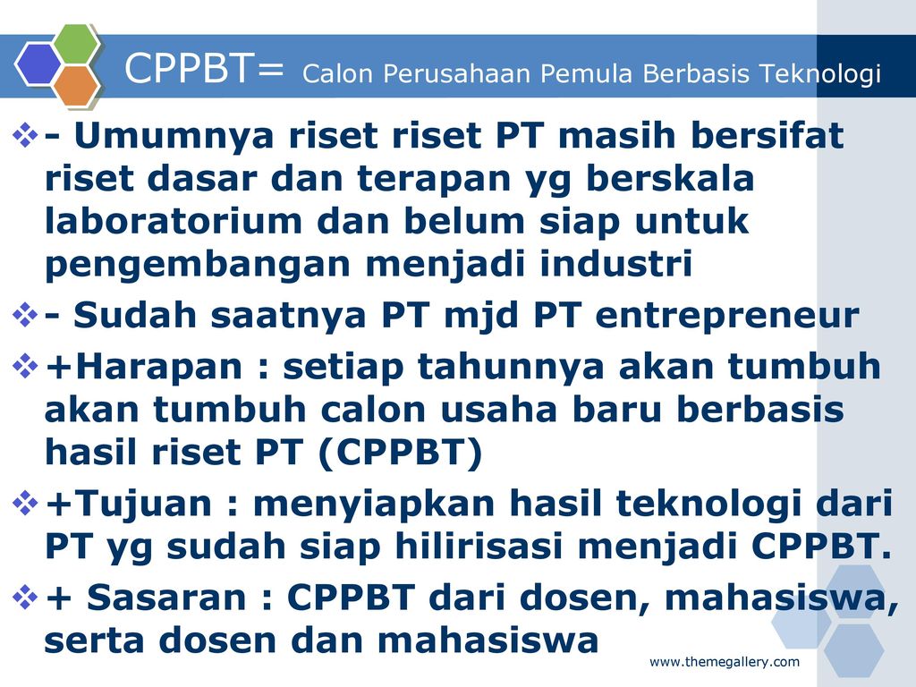 CPPBT= Calon Perusahaan Pemula Berbasis Teknologi