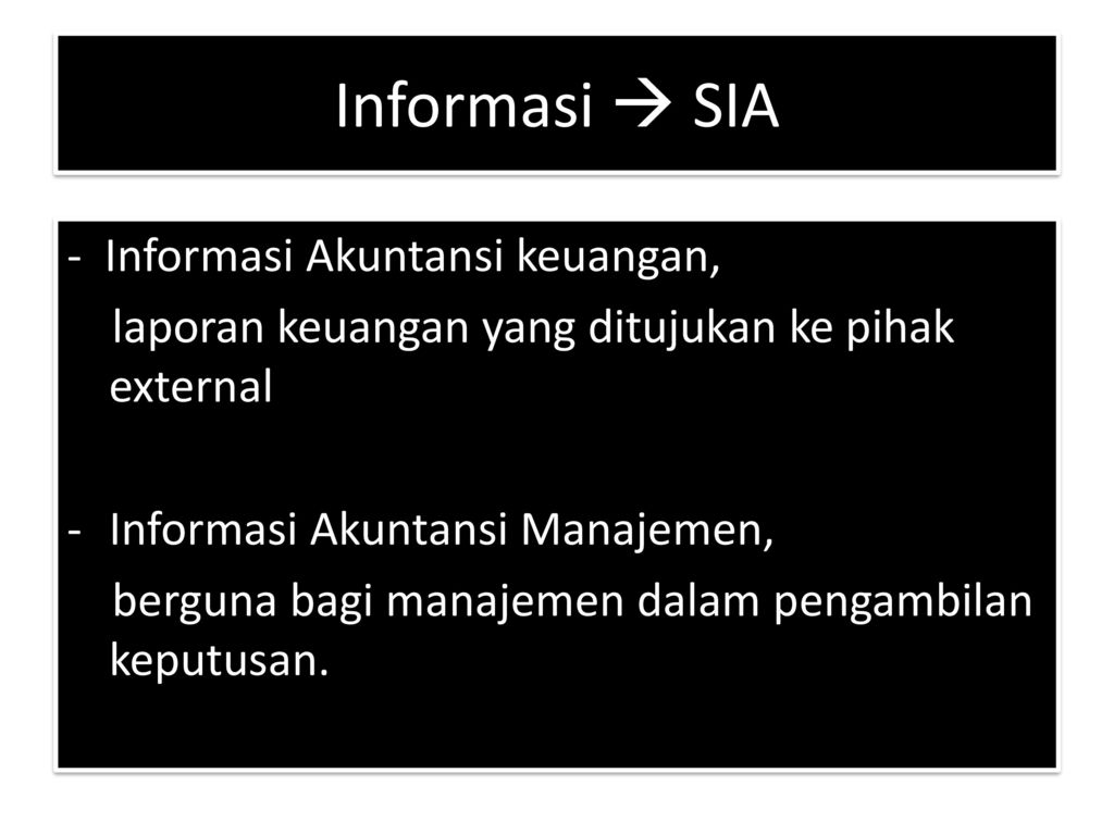 Informasi  SIA - Informasi Akuntansi keuangan,