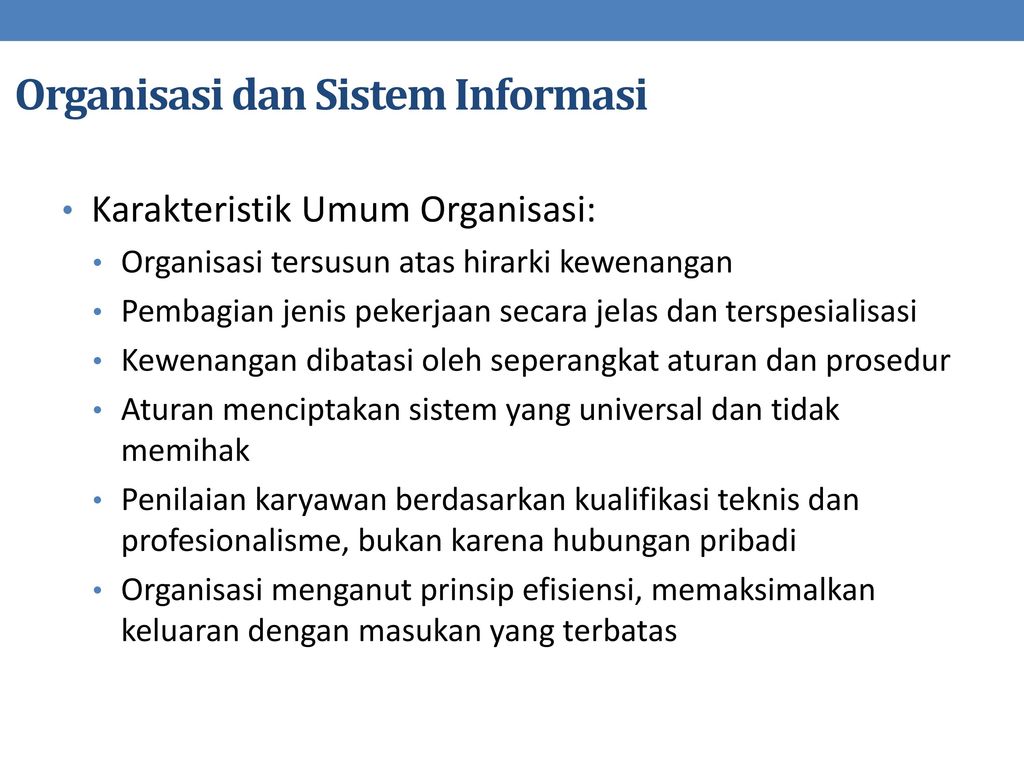 Organisasi dan Sistem Informasi