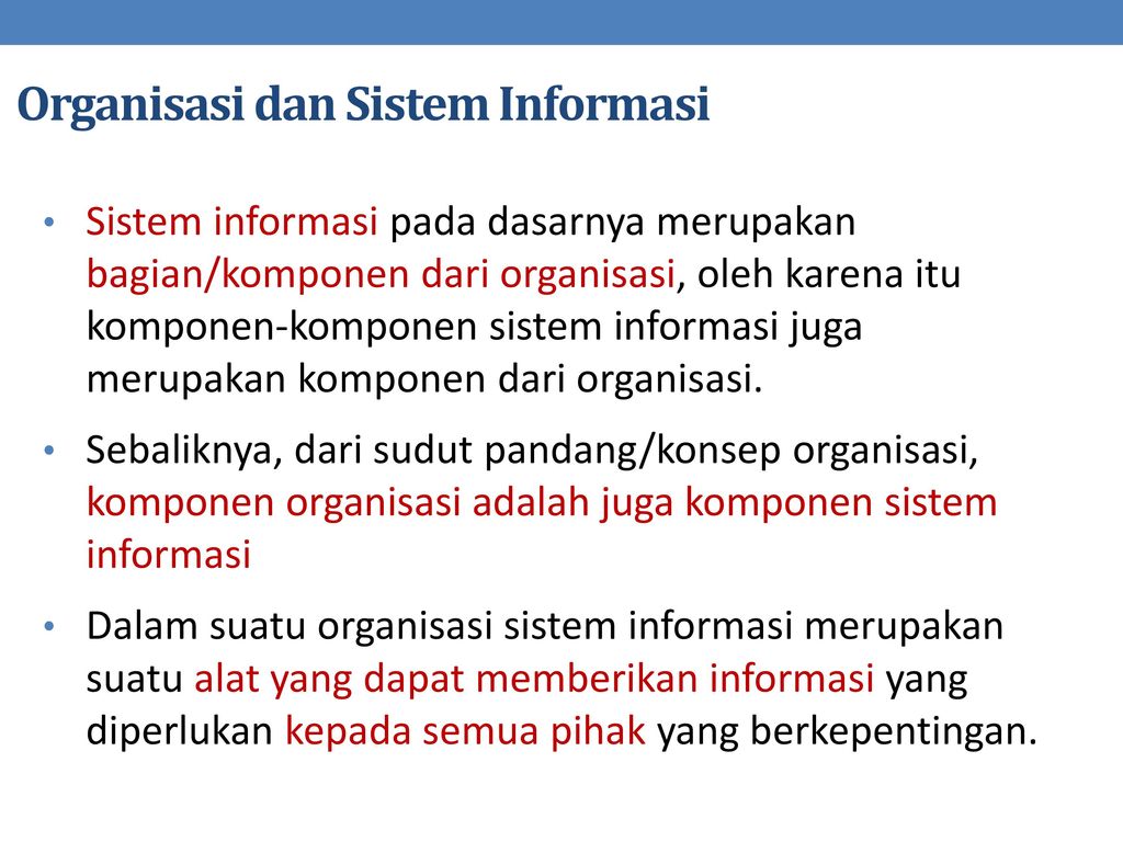 Organisasi dan Sistem Informasi