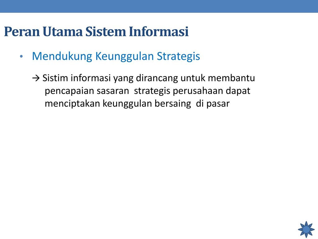 Peran Utama Sistem Informasi
