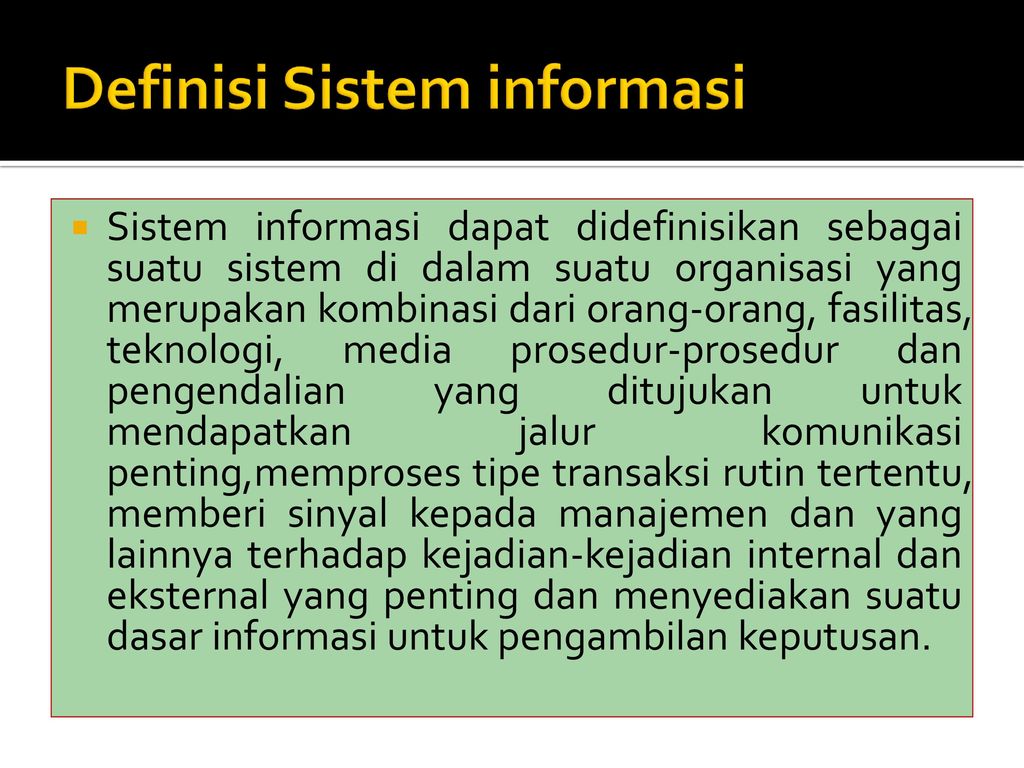 Definisi Sistem informasi
