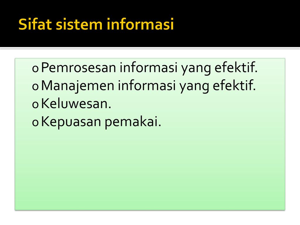 Sifat sistem informasi