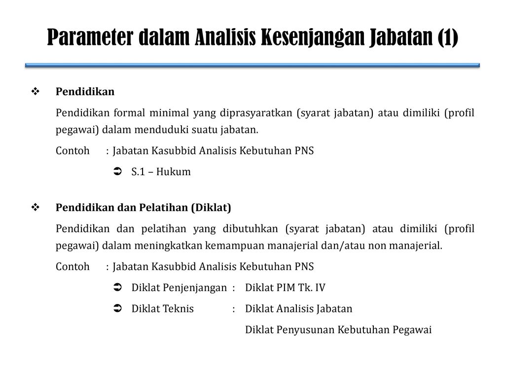 Parameter dalam Analisis Kesenjangan Jabatan (1)