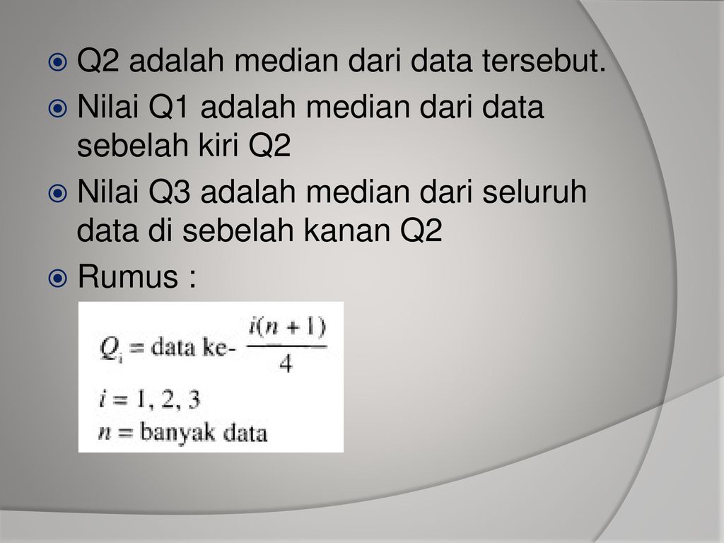 Q2 adalah median dari data tersebut.