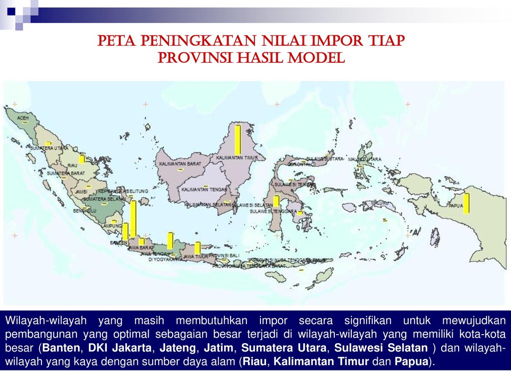 Peta Peningkatan Nilai Impor Tiap Provinsi Hasil Model