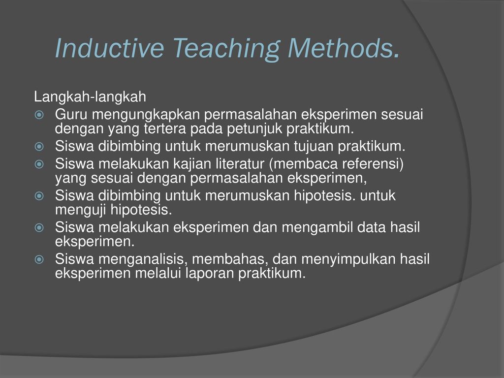 Inductive Teaching Methods.