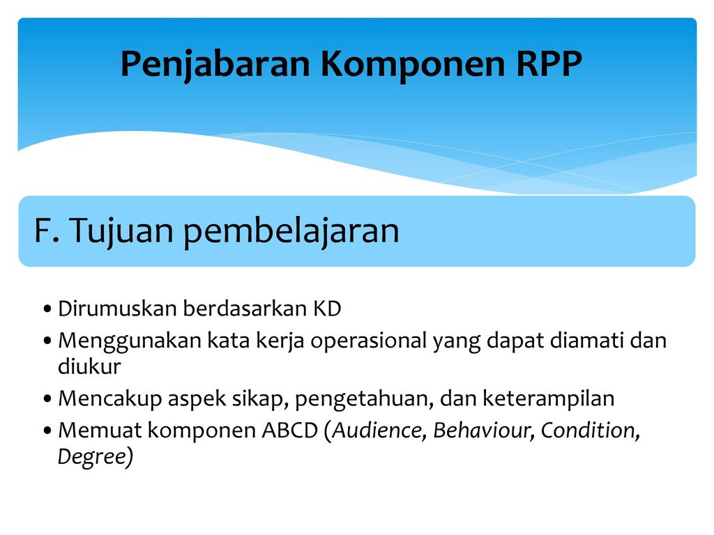 Penjabaran Komponen RPP