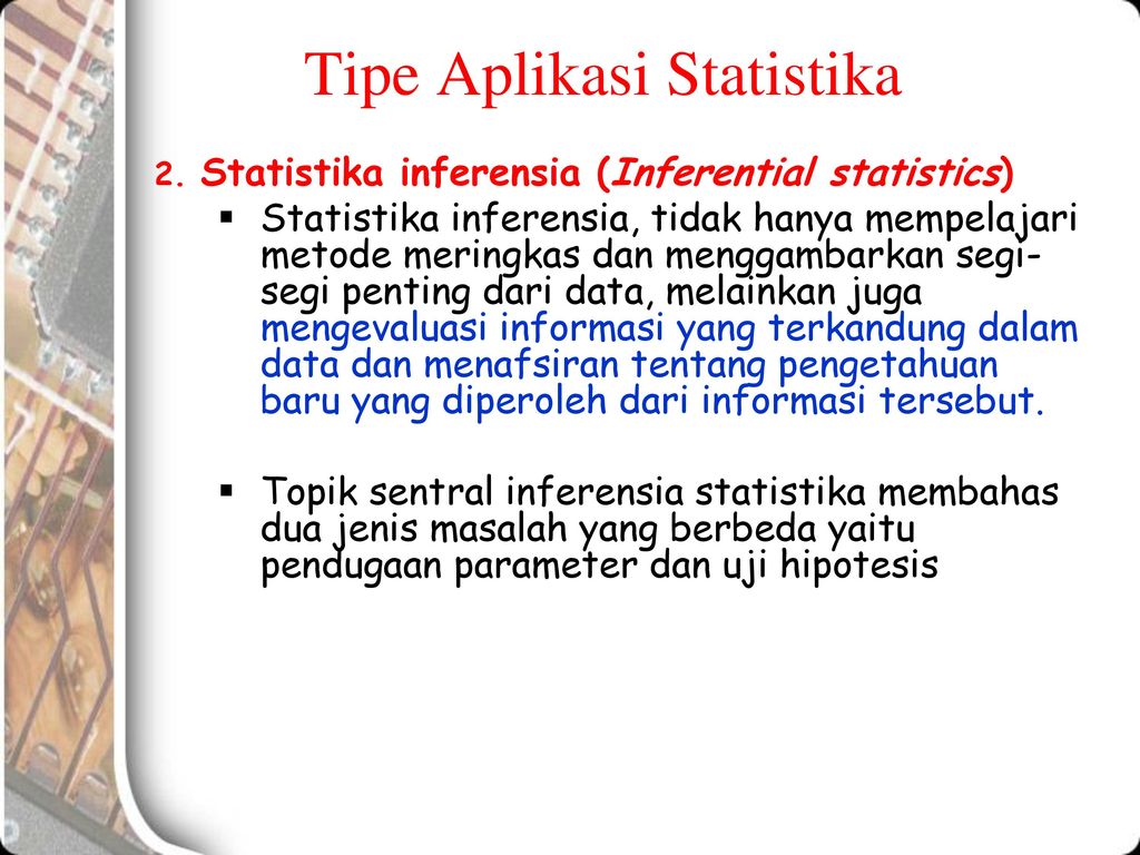 Tipe Aplikasi Statistika