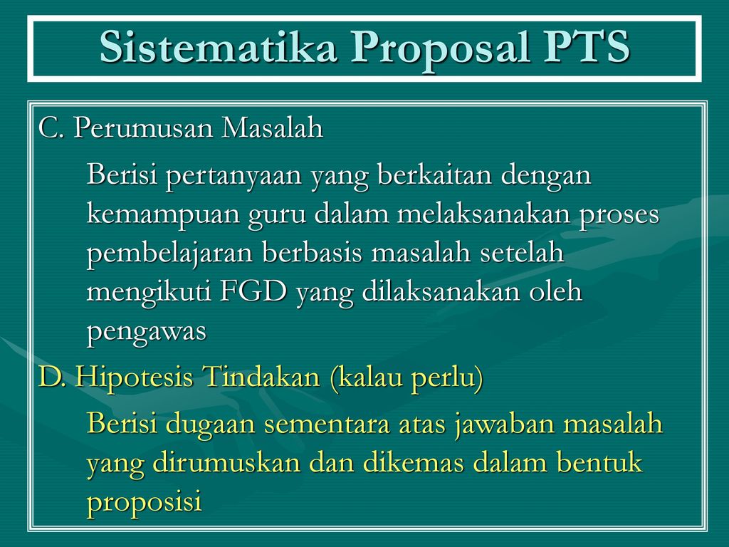Sistematika Proposal PTS