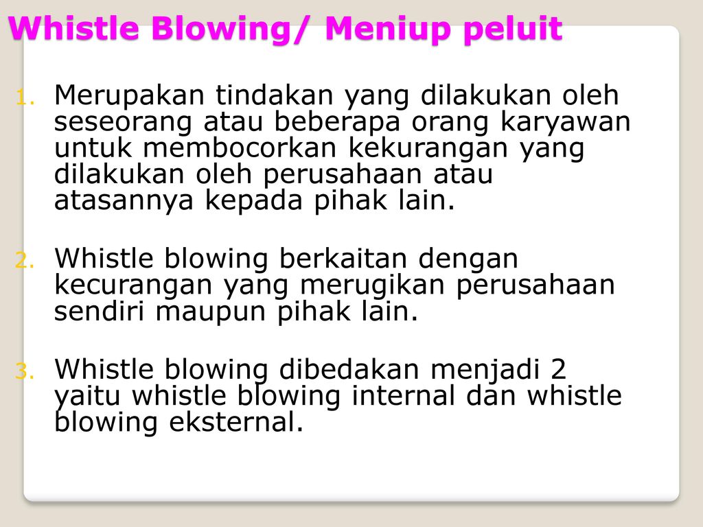Whistle Blowing/ Meniup peluit